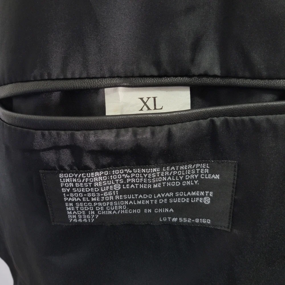 J. Ferrar Men's Three Button Leather Jacket‎ Coat Size XL BLACK